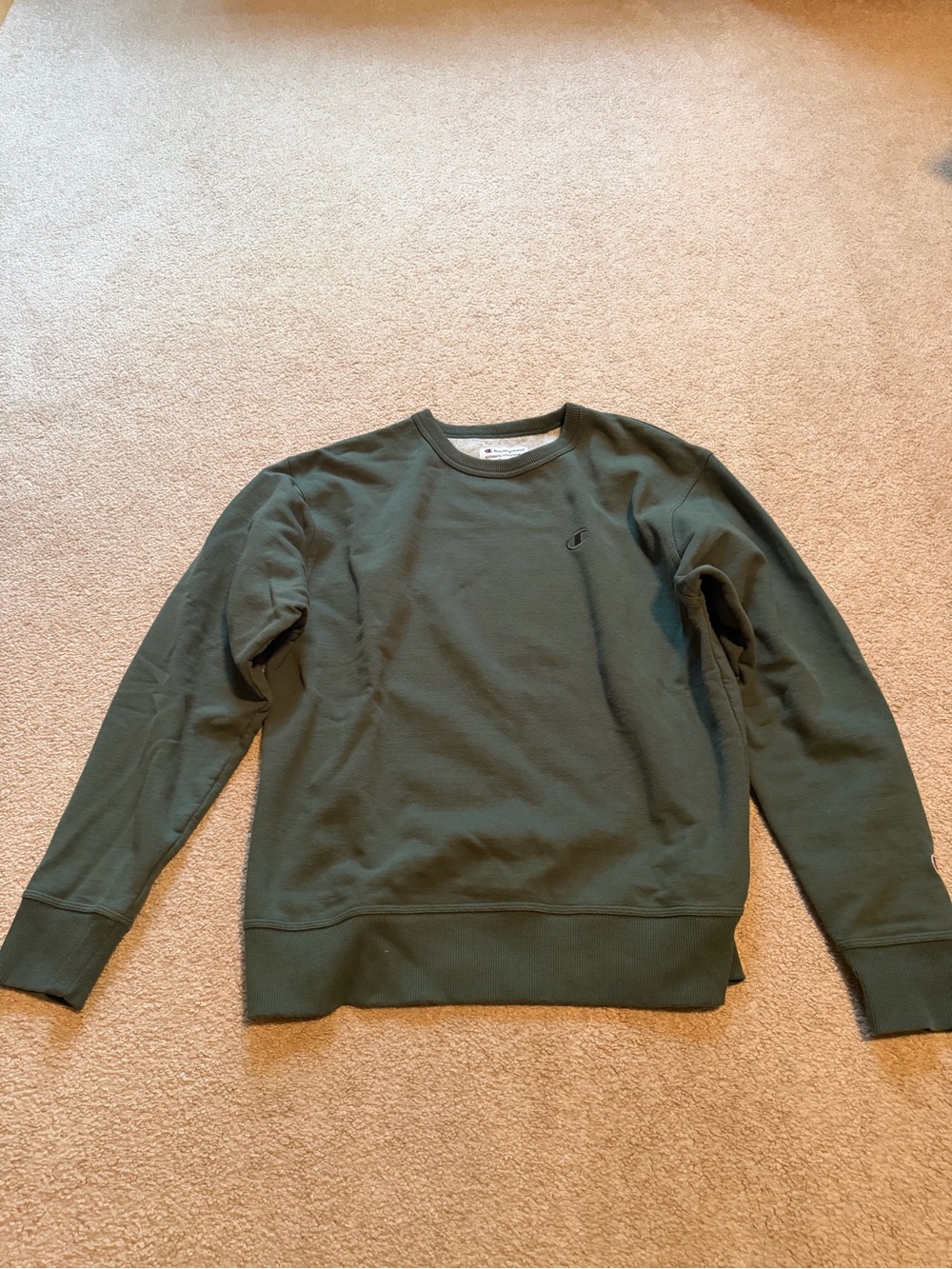 Vintage Champion Men's Dark Green Crewneck Sweatshirt